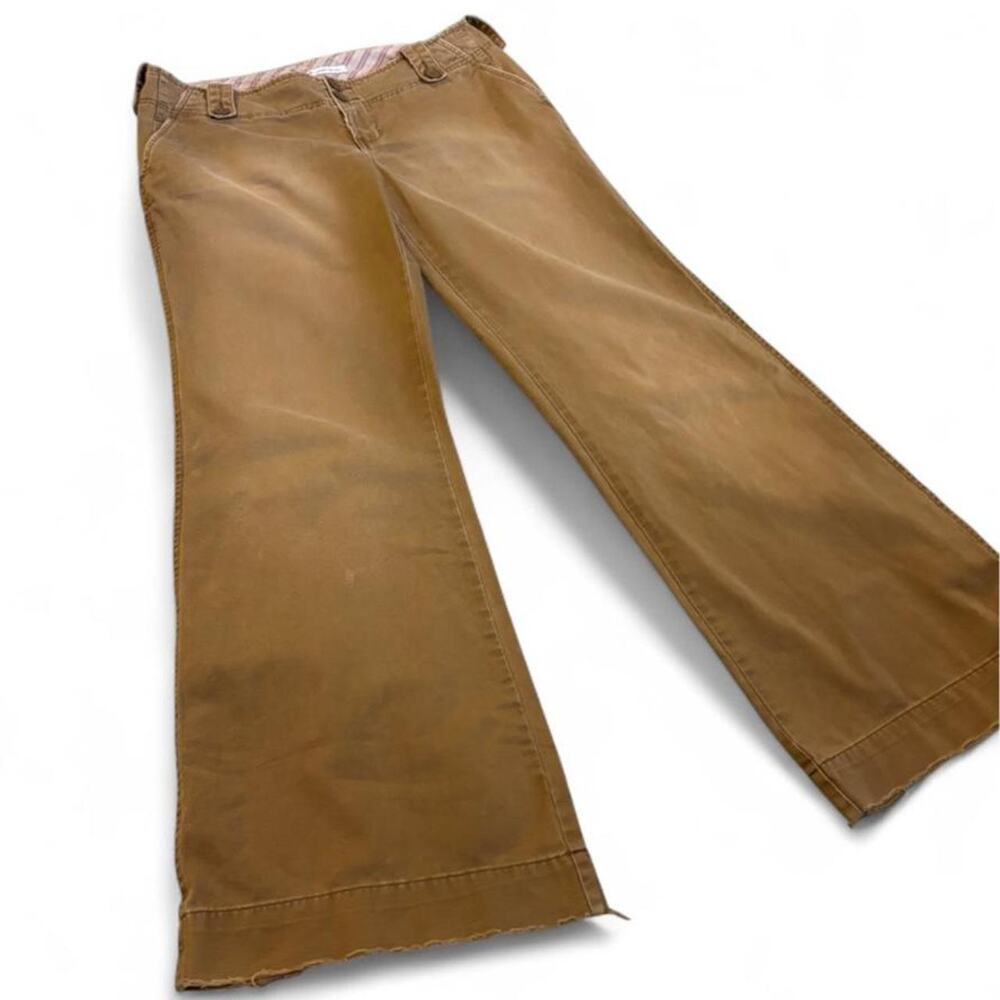 Vintage Y2K Abercrombie & Fitch Low Rise Khaki Flare Pants Size 10 Long